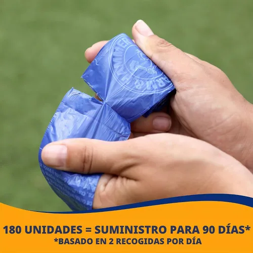 Vista 5 de Arm & Hammer Bolsas desechables de basura para perros y gatos fáciles de rasgar con bicarbonato de sodio activado, 180 bolsas de excrementos