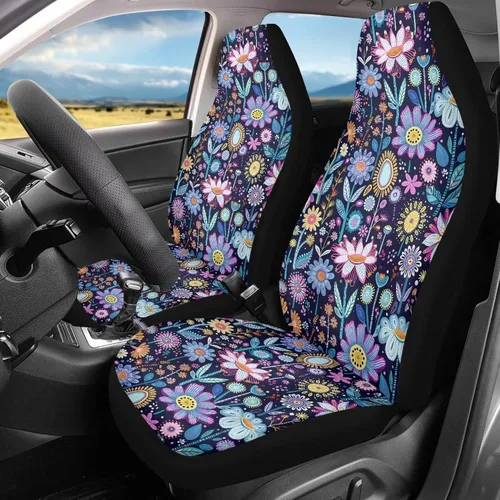 Vista 8 de LedBack Fundas universales de asiento de coche solo para asientos delanteros, bandera estadounidense, ciervos, 2 piezas, protector elástico
