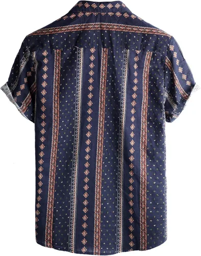 Vista 2 de VATPAVE Mens Casual Hawaiian Shirts Short Sleeve Button Down Beach Tropical Shirts Summer Shirt