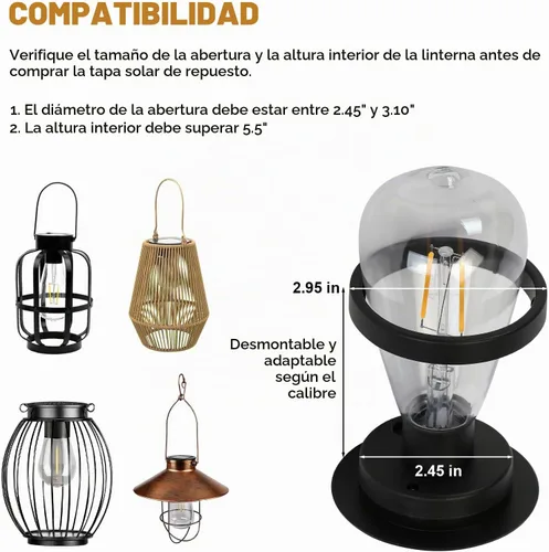 Vista 4 de Replacement Solar Light Tops-Solar Light Bulbs for Outside