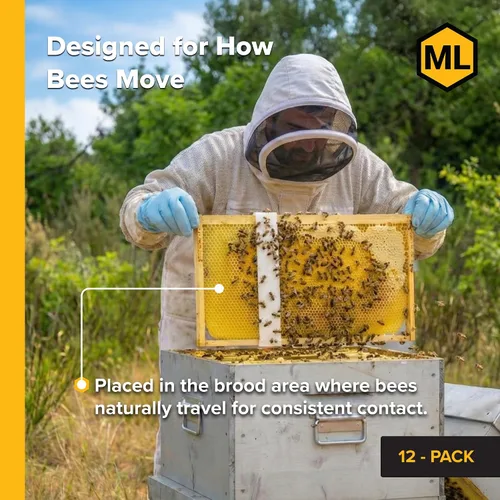 Vista 5 de Mann Lake Apivar 2.0 Varroa - Tiras de tratamiento de ácaros, control Varroa para primavera y otoño, longitudes de tira adaptables para múltiples