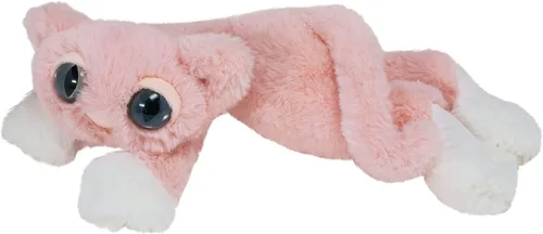 Vista 2 de Manhattan Toy Lanky Cats Mochi - Gato rosa de peluche, tamaño grande