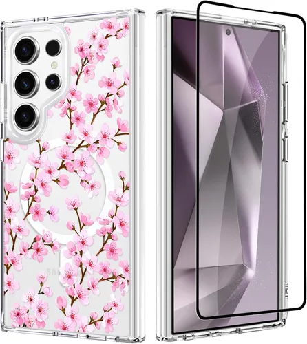 Vista 27 de OOK Funda para iPhone 17 Pro compatible con Magsafe, con protector de pantalla, elegante lazo estético, delgado, transparente, magnético, a prueba