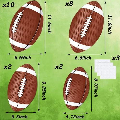 Vista 4 de Recorte de fiesta de fútbol, paquete de 22 tableros de anuncios de fútbol, decoración de aula, recortes con puntos de pegamento para decoración