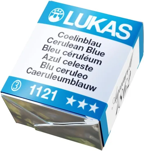 Vista 16 de Lukas 1862 Aquarell Artists' - Cacerolas de acuarela azul de media cacerola, pintura de acuarela de grado profesional vibrante, fácil de mojar