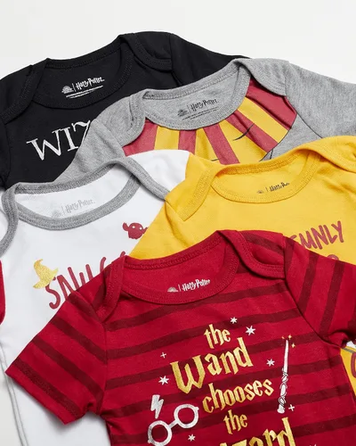 Vista 6 de Harry Potter Body de manga corta para bebé, paquete múltiple de regalo para bebé niña o niño, ropa de bebé