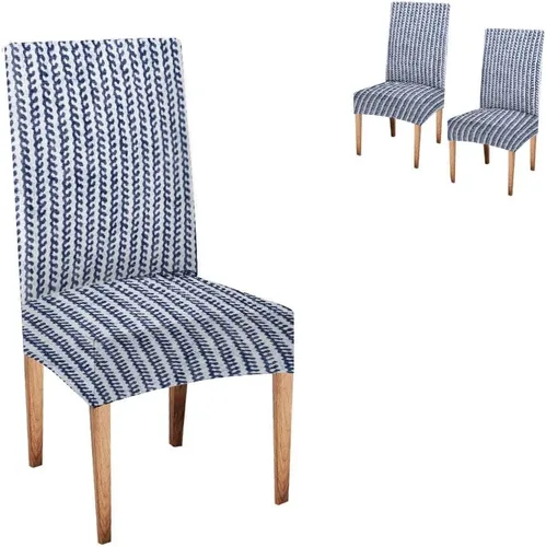 Vista 136 de TOMWISH Juego de 2 fundas para sillas de comedor, color turquesa y gris, fundas elásticas para sillas Parsons, de elastano, lavables, protectores