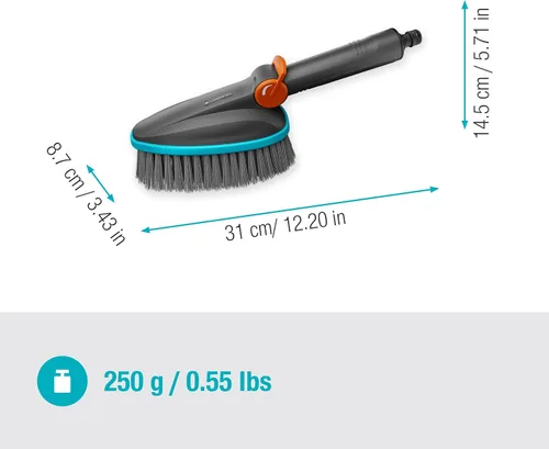 Vista 4 de Gardena Cleansystem Cepillo de mano M Soft Scrubber con conexión de manguera, para superficies más pequeñas y sensibles. Práctico funcionamiento