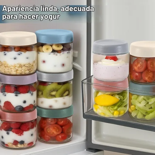 Vista 6 de Paquete de 6 tarros de vidrio con tapas, tarros de vidrio de 8 onzas, recipientes de avena de boca ancha, recipientes apilables de almacenamiento