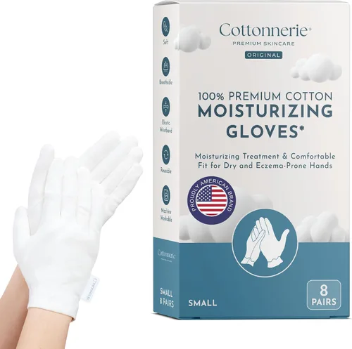 Vista 13 de 4 Pairs Cottonnerie Original Cotton Gloves for Dry Hands Sleeping, Moisturizing Gloves Overnight, Hand Moisturizer Gloves, Moisture Gloves for Dry