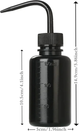 Vista 3 de 2 Botellas de Lavado de Tatuajes 150ml 5oz Chorro de Agua para Riego de Suculentas, Enjuague de Seguridad, Limpieza Médica - Negro y Azul