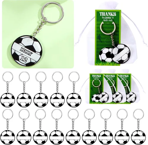 Vista 6 de Huquary 30 Sets Suministros de Fiesta de Equipo Deportivo Llaveros de Nombre Acrílicos DIY Llaveros de Fútbol Softbol Béisbol Regalo para Fiesta