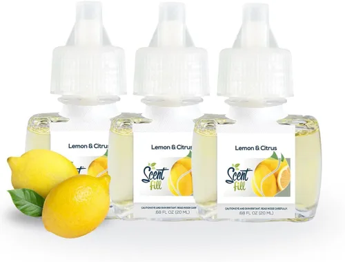 Vista 10 de Scent Fill Ambientador 100% natural de cereza y almendra con enchufe, recambios de aceite perfumado, 3 recambios