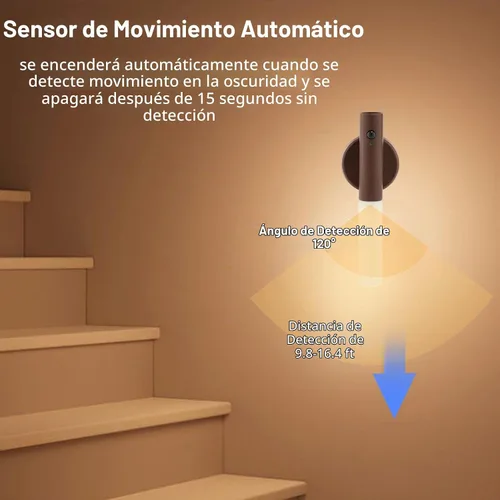 Vista 5 de LANDGOO Apliques magnéticos LED de pared, con sensor de movimiento automático, lámpara inalámbrica para montaje en pared, recargable, funciona