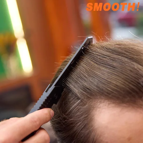 Vista 5 de Bolsillo portátil de viaje plegable 2 en 1 peine de plástico para peinar el cabello negro Dense Tooth Wide Tooth Braiding Sparse Hair Texture