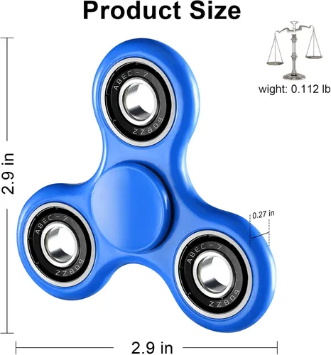 Vista 2 de WELLVO Fidget Spinner 2 piezas para niños adultos, juguetes sensoriales para aliviar la ansiedad y el estrés, mini juguete para ansiedad