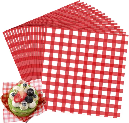Vista 7 de Honeydak 200 hojas de papel de cera verde para alimentos, 7 pulgadas, surtido de cestas de pergamino verdes para sándwich, hamburguesas, a prueba