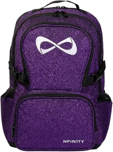 Vista 14 de Nfinity Sparkle Cheer Backpack - Mochila ligera y duradera bolsa de Negro Sparkle/Logo de oro