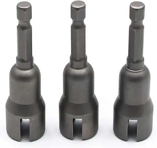 Vista 16 de 1 pieza de destornillador profundo de tuerca de ala, 1/4" de vástago hexagonal con ranura para tuerca de ala, herramienta de enchufe de tuerca