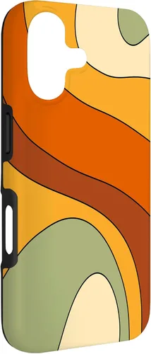 Vista 3 de Retro Liquid Swirl Rainbow 70s Aesthetic Boho Burnt Orange Case for iPhone 17