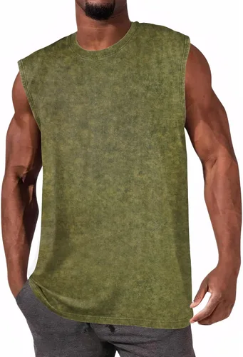 Vista 16 de Camisetas sin mangas para hombre, camisetas sin mangas de algodón de ajuste Negro