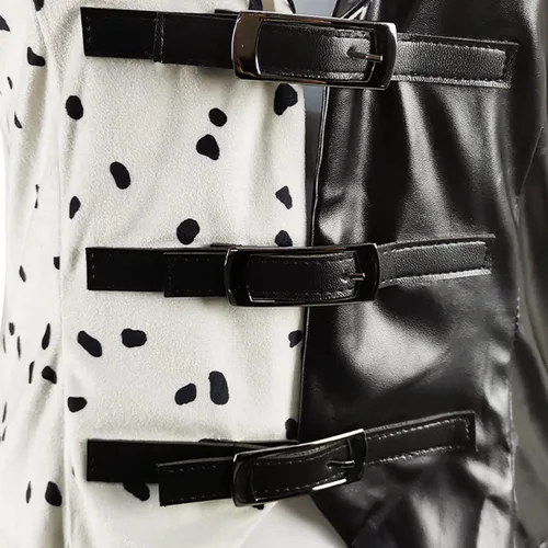 Vista 8 de Disfraz de cruella deville para mujer adulta, disfraz de Cruella dálmata para Halloween