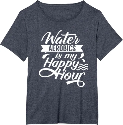 Vista 37 de Water Aerobics Is My Happy Hour Hobby Instructor Aqua Camiseta Negro