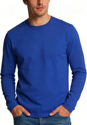 Vista 6 de Camiseta de hombre de manga larga con cuello redondo para adultos
