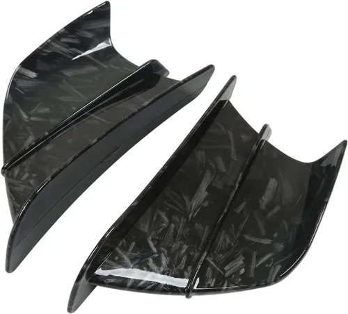 Vista 10 de Aleta de viento lateral para motocicleta, alerón lateral de motocicleta, carenado delantero, aletas aerodinámicas para Z900 Z1000 (negro brillante)