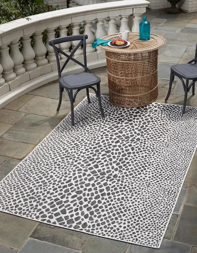 Vista 43 de Unique Loom Outdoor Collection Alfombra de área - Ciudad del Cabo (2' 2' x 3' 1' Rectángulo, Azul/Oliva)