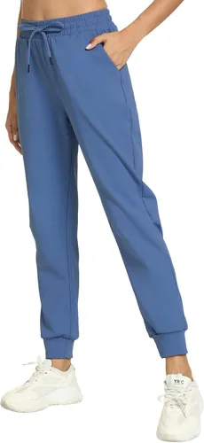 Vista 2 de Pantalones deportivos ligeros para mujer con bolsillos Dri Fit para entrenamiento, atletismo, correr, pista suave, gimnasio, descanso, pantalones