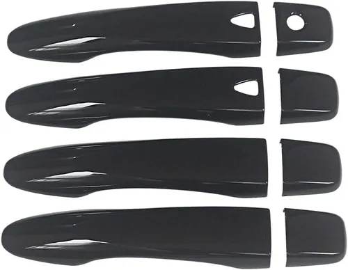 Vista 2 de NINTE Para Nissan Rogue 2014-2020 Murano 2016-2022 Maxima 2016-2022 - Cubiertas negras de ABS para manija de puerta con 2 orificios inteligentes