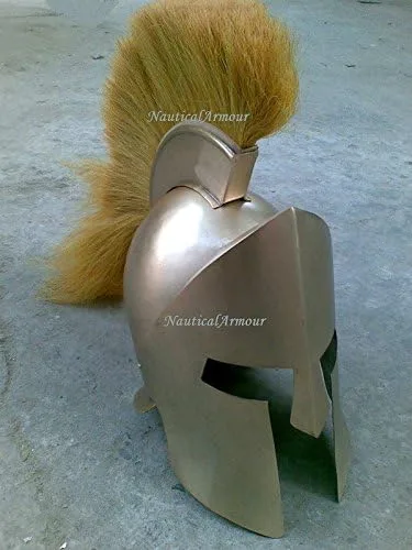 Vista 2 de Casco 300 King Spartan con casco medieval de pluma amarilla