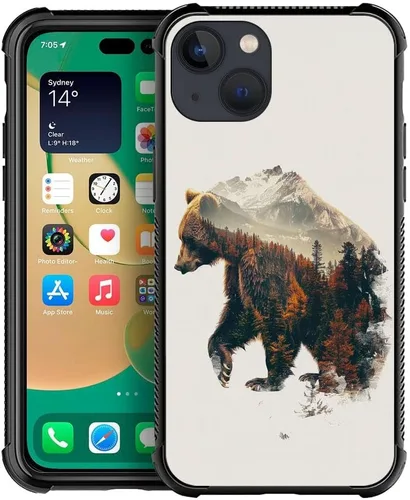 Vista 106 de Funda compatible con iPhone 8 Plus, diseño de oso de bosque otoñal, a prueba de golpes, antiarañazos, carcasa trasera de policarbonato duro