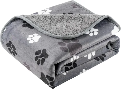 Vista 13 de Mantas impermeables para mascotas, manta de 30 x 40 pulgadas para gatos de interior, protector suave y esponjoso para sofá, coche y cama, manta