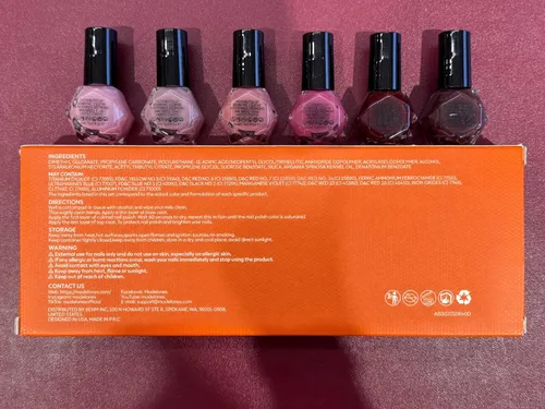 Vista 7 de Modelones Esmalte de Uñas en Gel de 6 Colores, Set de Esmaltes de Uñas en Gel Sheer Nude Mini, Esmaltes de Uñas en Gel Natural de Colores Rojo