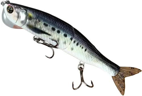 Vista 6 de Topwater - Señuelo de pesca artificial Bionic Wobbler, 5.5 pulgadas/1.02 onzas, simulación de hundimiento lento, cebo duro multiarticulado