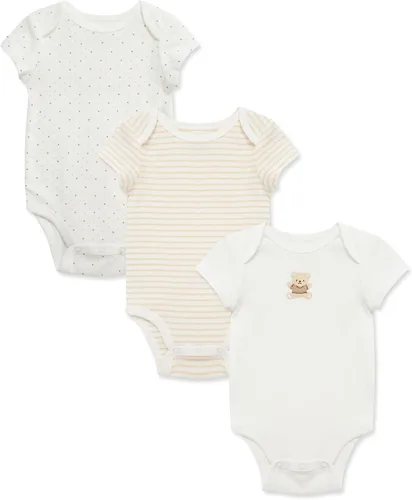 Vista 9 de Ropa de Little Me para bebé, pack de 3, 100% algodón, sin etiquetas que rasguen, mamelucos, de recién nacido a 9 meses Azul