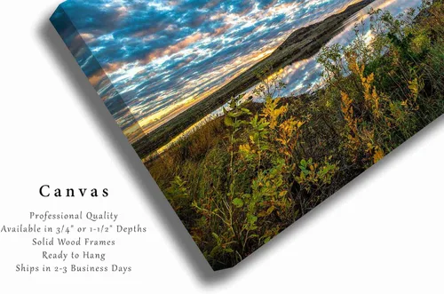 Vista 2 de Southern Plains Photography Wichita Mountains Canvas Wall Art (Ready to Hang) Gallery Wrap of Scenic Sky Over Lake Jed Johnson in Oklahoma Landscape