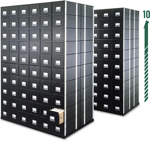 Vista 2 de Bankers Box STAXONSTEEL - Archivador de hasta 10 pilas de altura para ahorrar espacio, 6 unidades, marco de acero, legal, color negro