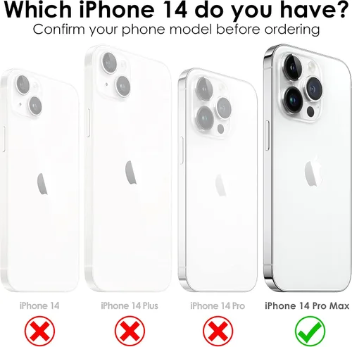 Vista 2 de Funda cruzada con correa para iPhone 14 Pro Max, cuello cruzado, soporte ajustable extraíble, protección contra caídas a prueba de golpes, funda
