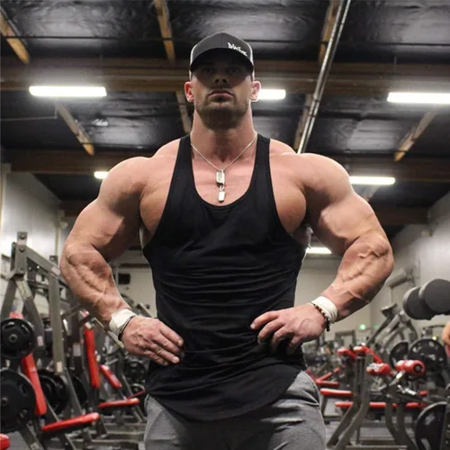 Vista 4 de Camiseta sin mangas para hombre, para entrenamiento, fitness, rendimiento muscular, para gimnasio, culturismo, chaleco