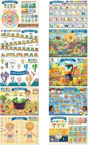 Vista 7 de Juguetes educativos para niños mayores de 2 años, bolígrafo parlante con 20 carteles interactivos de aprendizaje para niños pequeños, actividades