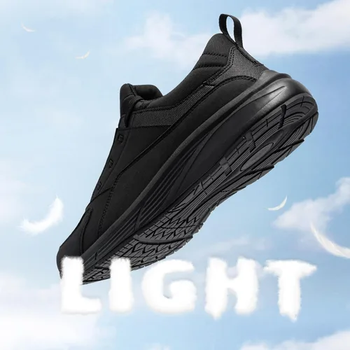 Vista 5 de Zapatos de trabajo antideslizantes para hombres resistentes al agua - Zapatos de cocina anchos y cómodos para cocinero, servicio de alimentos, sin