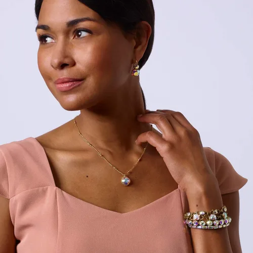 Vista 4 de Sorrelli Essentials - Collar con colgante solitario de corte cojín