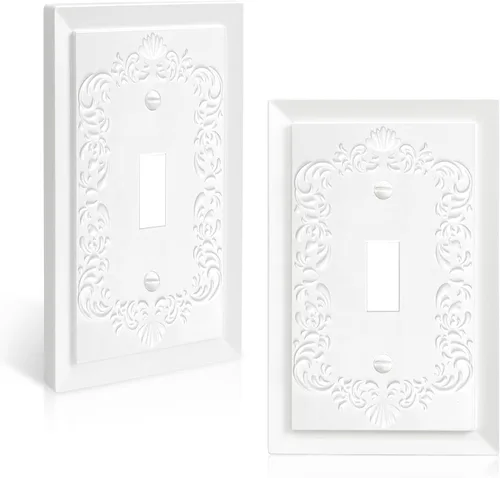 Vista 11 de Placa de cubierta decorativa para interruptor de luz, placas de pared decorativas modernas para GFCI, toma de corriente, interruptor regulador