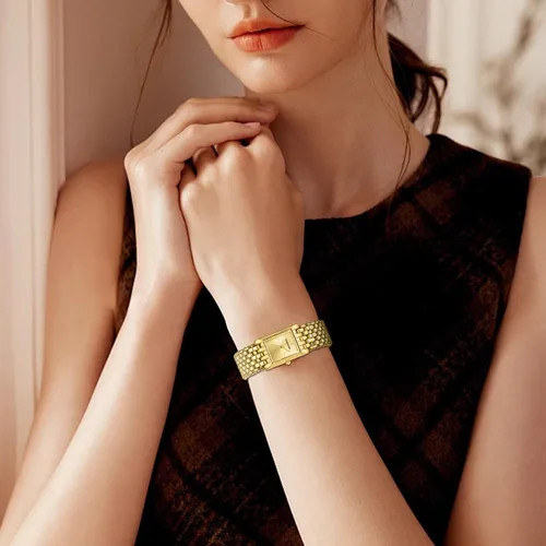 Vista 7 de GOLDEN HOUR Reloj de oro con pulsera rectangular vintage para mujer