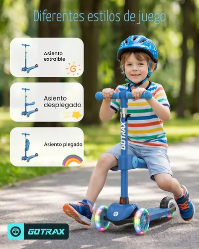 Vista 5 de Gotrax KS3 Kick Scooter with Seat, 3 Wheels for Kids Age 2+, Gifts