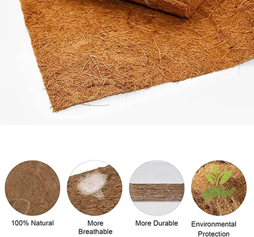 Vista 3 de Coco Liner Rolls - Paquete de 4 rollos de cesta de 10 x 40 pulgadas, hoja de fibra de coco, cesta para colgar en la pared