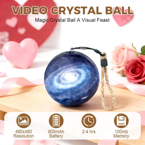 Vista 8 de Nueva lámpara de esfera de memoria de Navidad 2026, lámpara de bola de cristal de 2.7 pulgadas, lámpara orbe de memoria para reproductor de video